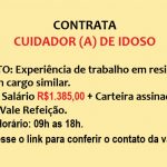 AGÊNCIA CONTRATA: CUIDADOR(A) DE IDOSO – R$ 1.385,00 + BENEFÍCIOS!!!